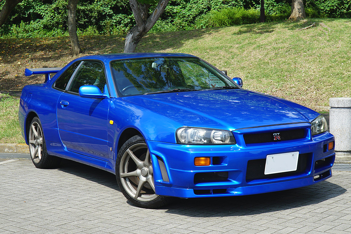 Skyline Gt R R34 Blue 1 Sports Car Open Car Specialized For Rental Cars Omoshiro Rent A Car
