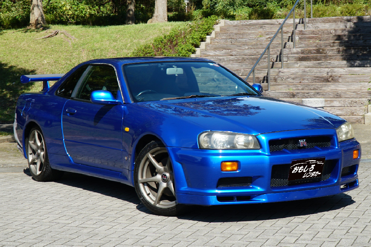 スカイラインgt R R34 青 3 レンタカーならスポーツカーオープンカー専門 おもしろレンタカー