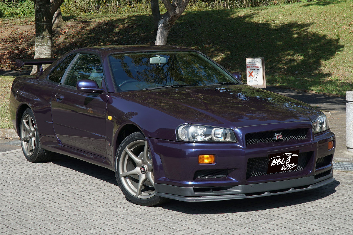 スカイラインgt R R34 紫 レンタカーならスポーツカーオープンカー専門 おもしろレンタカー